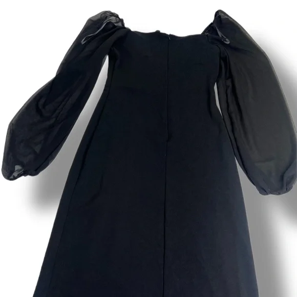 Lulu’s Oh The Drama Black Balloon Sleeve V-Neck Maxi Dress in Black Size Small - Picture 14 of 14